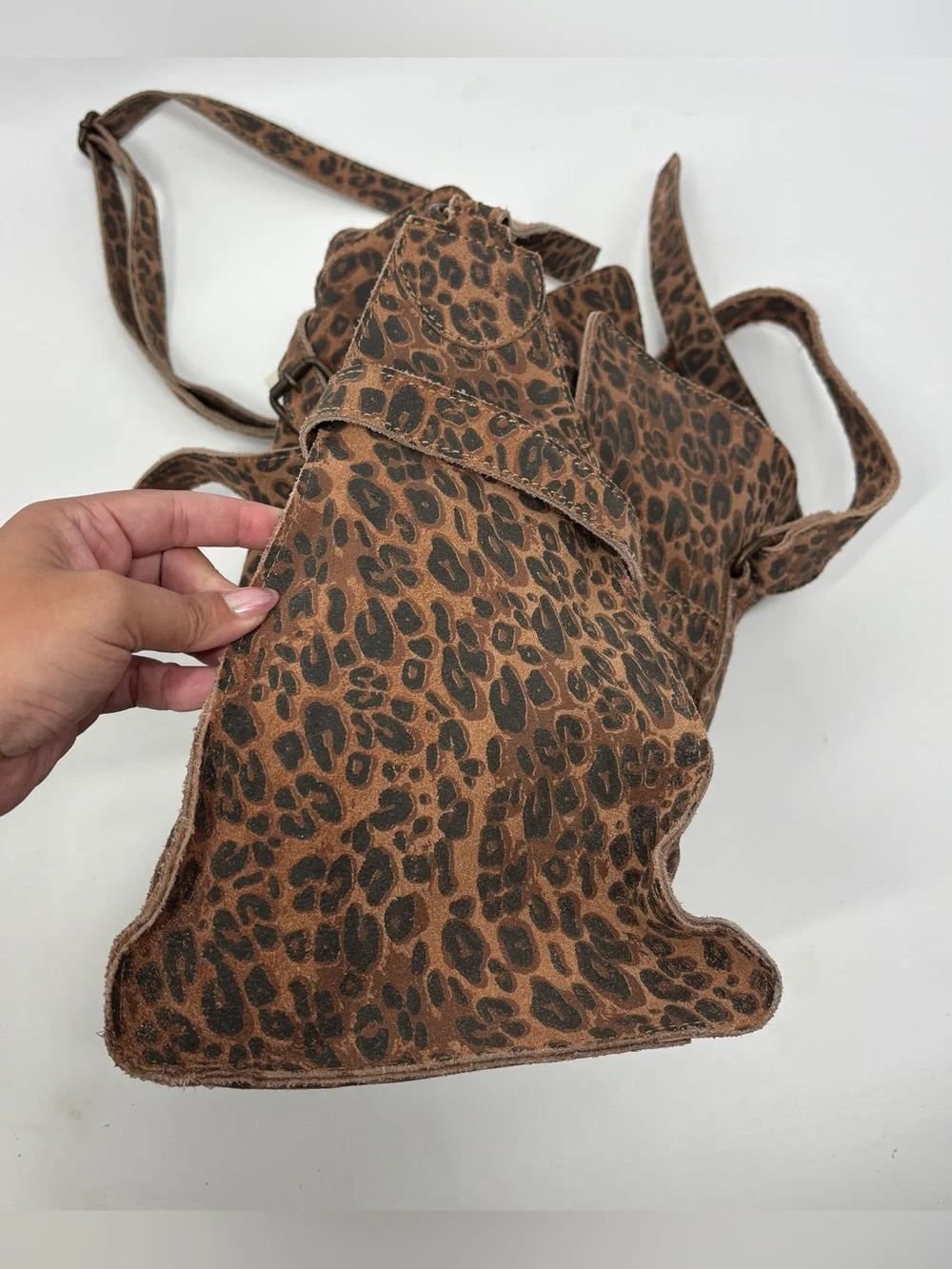 Free People Wild Thing leather Leopard Tote Bag